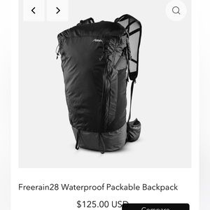 Matador FREERAIN 28 Waterproof Packable Backpack NWT